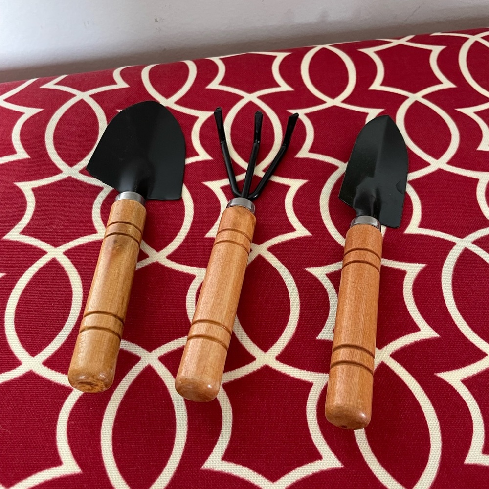 Set of 3 “Mini” Garden Tools — Shovel, Rake and Spade